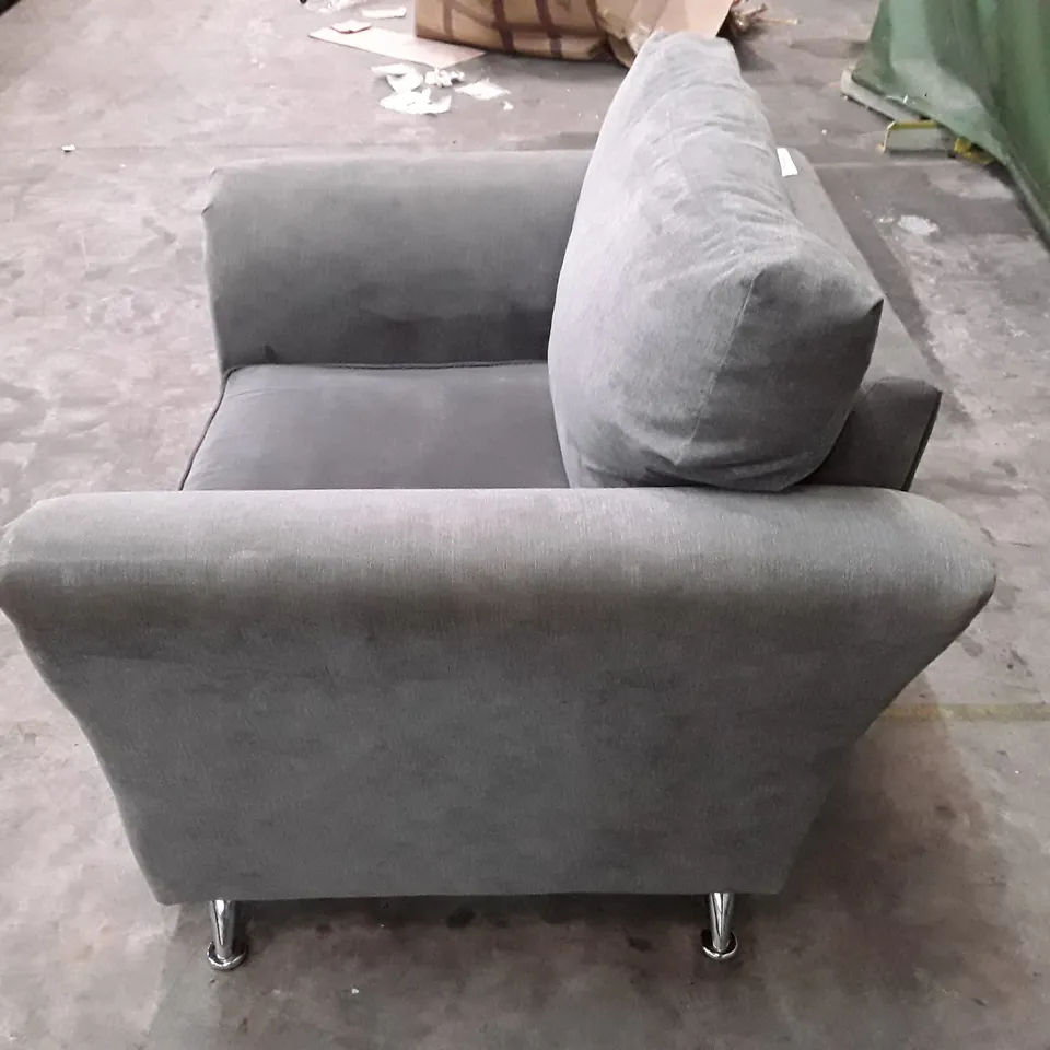 DESIGNER ARMCHAIR - GREY FABRIC