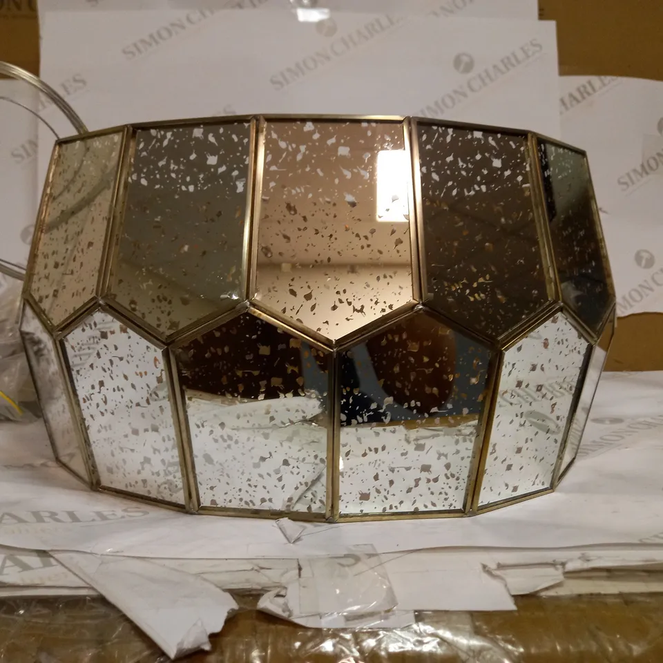 JOHN LEWIS ROMY MIRRORED PENTAGON GLASS CEILING LIGHT 