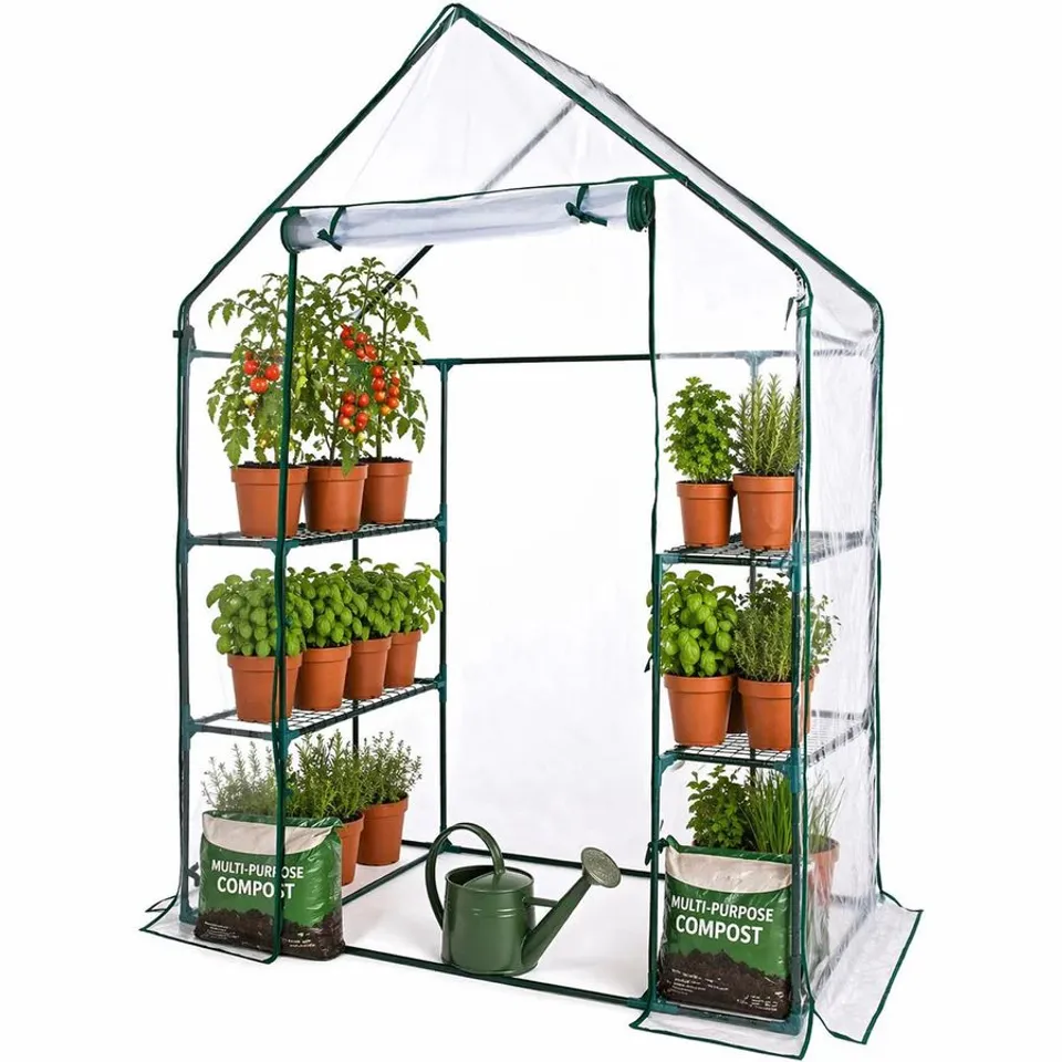 BOXED NEO GREEN 4 TIER MINI GREENHOUSE 193 X 143 X 73CM