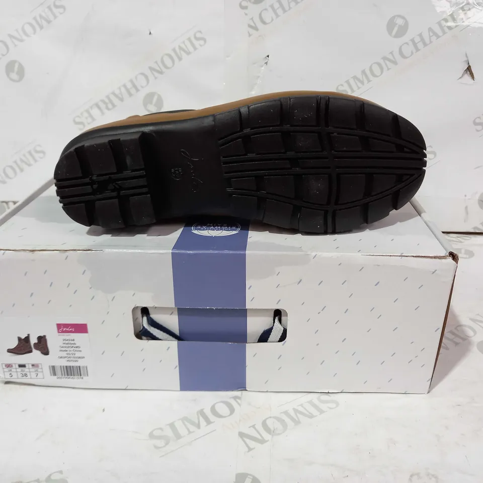 BOXED PAIR OF JOULES WELLIBOBS IN LEOPARD PRINT UK SIZE 5