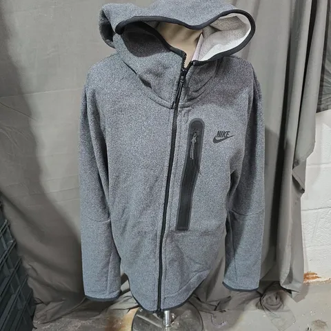 NIKE ZIP LONG SLEEVE HOODIE IN DARK GREY - SMALL