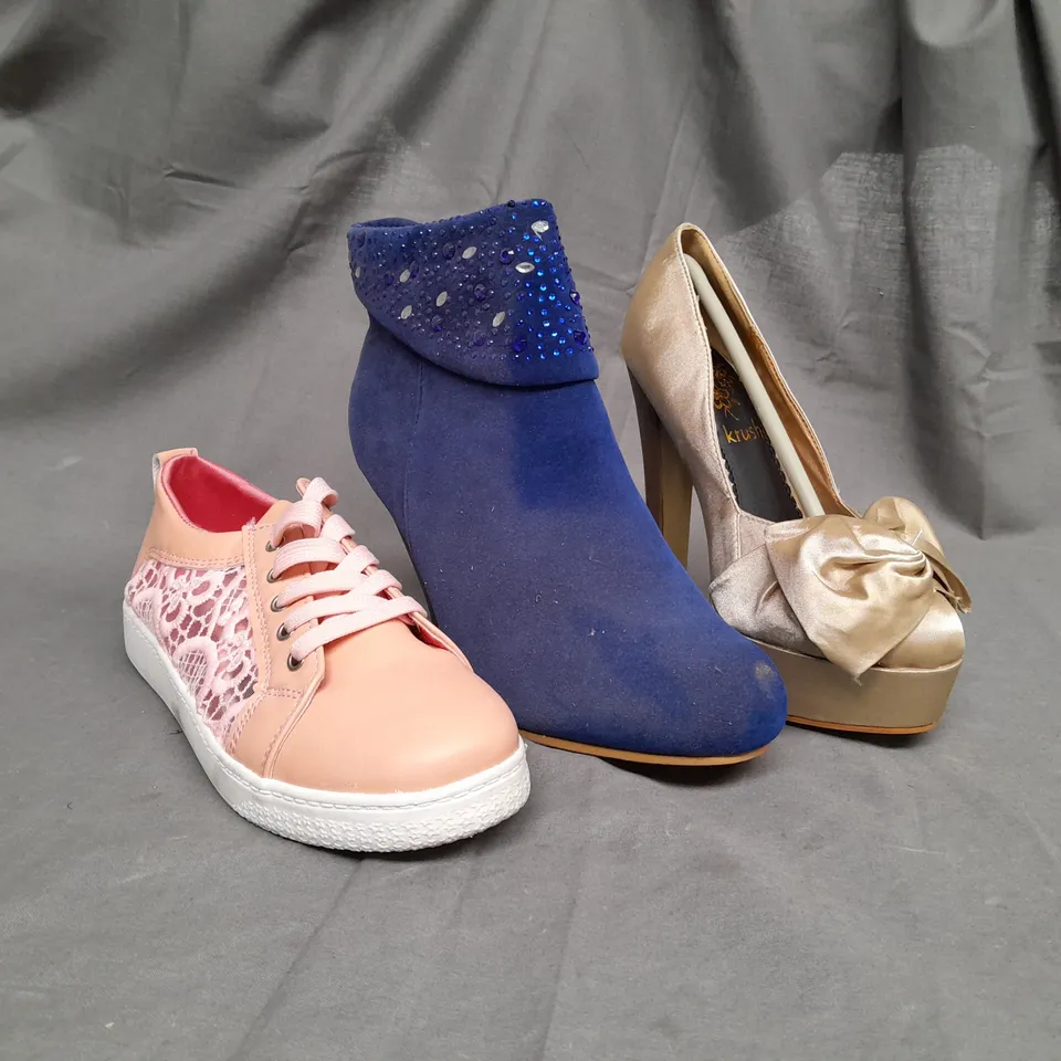 BOX OF APPROX 10 ASSORTED SHOES IN VARIOUS SIZES & COLOURS 