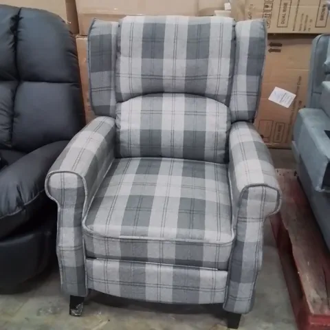 DESIGNER FABRIC UPHOLSTERED PUSH-BACK RECLINER CHAIR 