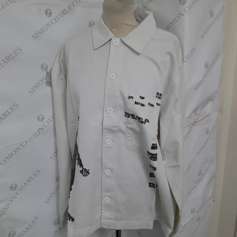 STAY CREATIVE 1DENTITY OVERSHIRT VAPOUR IN IVORY SIZE M RRP £140