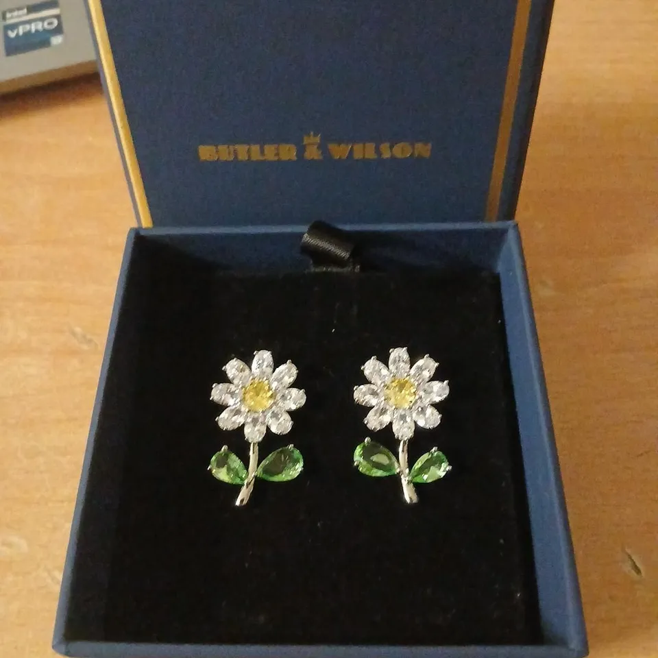 BUTLER & WILSON CRYSTAL DAISY EARRINGS