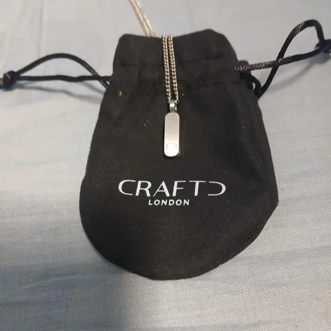 CRAFTD LONDON SILVER DOG TAG NECKLACE ON CHAIN