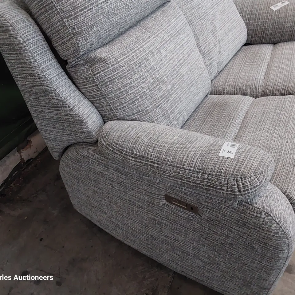 QUALITY BRITISH DESIGNER G PLAN KINGSBURY POWER RECLINING WAFFLE SMOKE FABRIC 