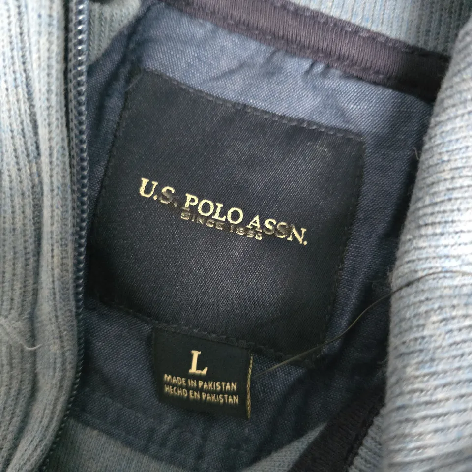 US POLO ASSN QUARTER ZIP IN BLUE - LARGE