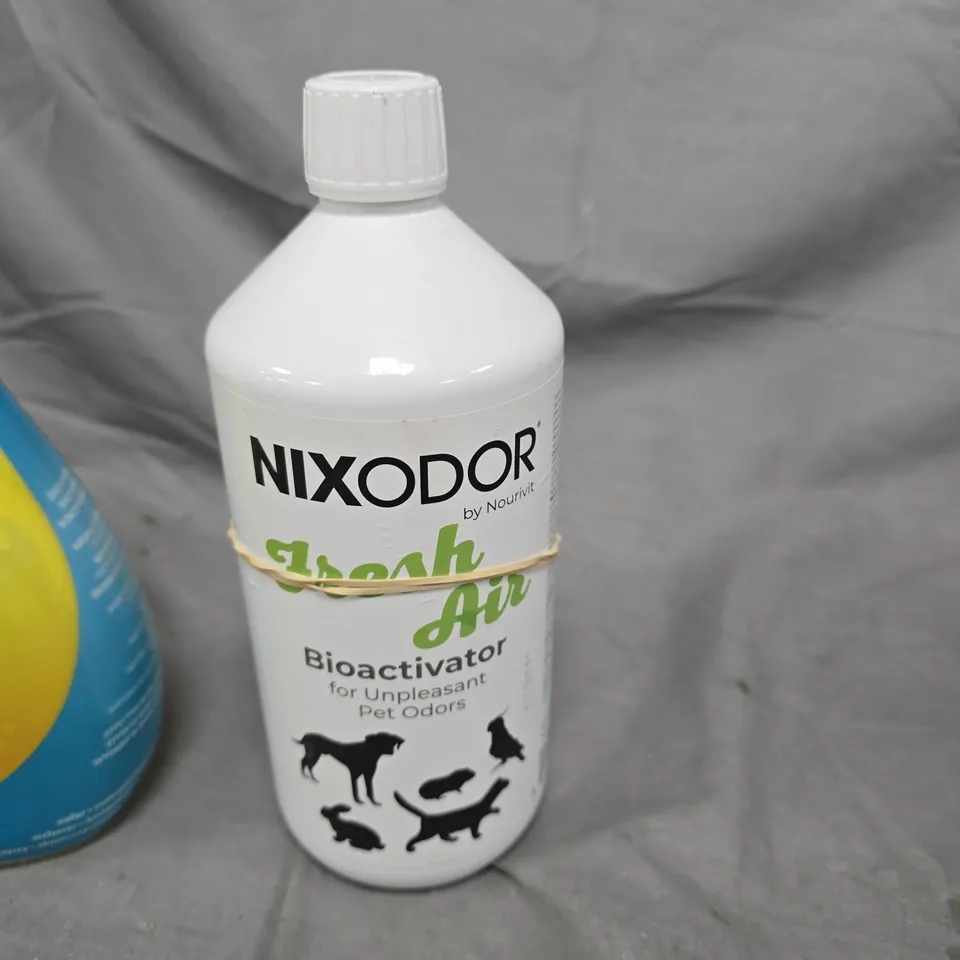 LOT OF APPROXIMATELY 12 ASSORTED LIQUID ITEMS TO INCLUDE: COLOUR BOOSTER AND BIO ACTIVATOR FOR PET ODORS 