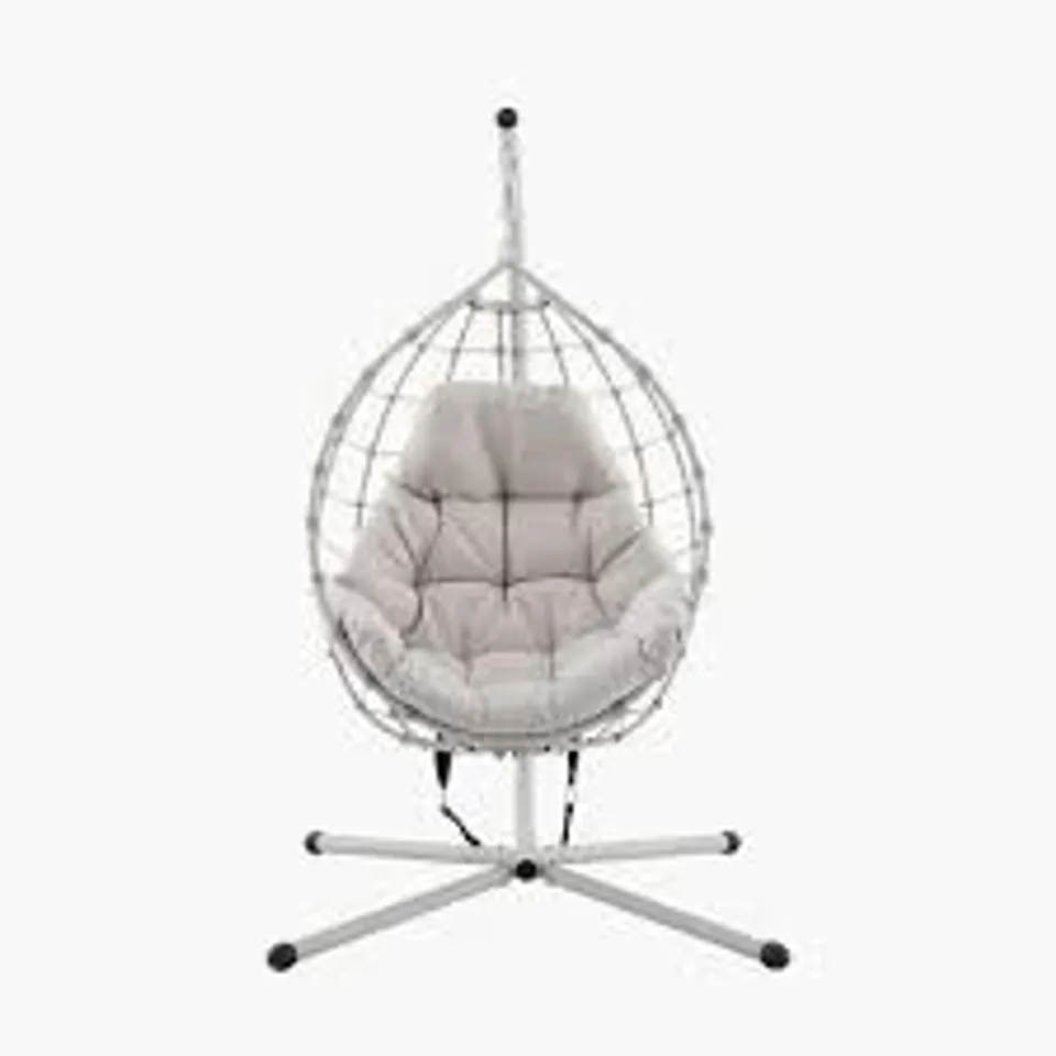 BOXED PACIFIC LIFESTYLE LYON PUTTY OUTDOOR SINGLE HANGING CHAIR (1 BOX)