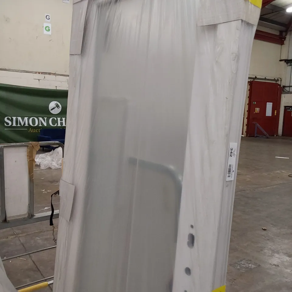 PVCU WHITE CLEAR GLAZED BACK DOOR & FRAME RIGHT HAND OPENING 2055 × 840mm