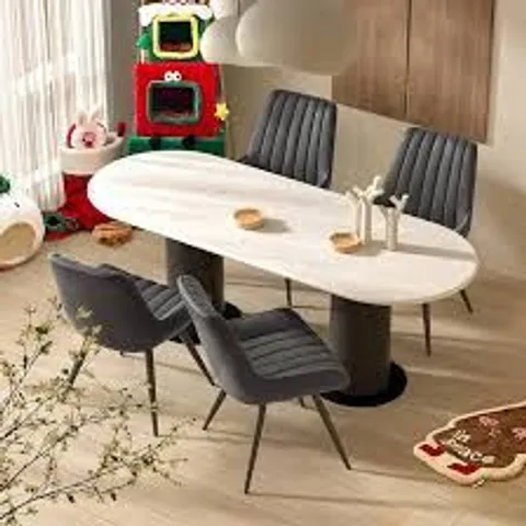 BOXED DINING CHAIRS (SET OF 4) - GREY/BLACK (1 BOX)