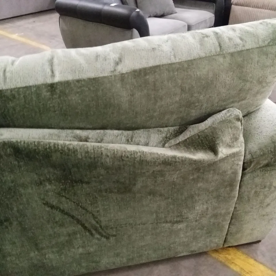 SALERNO STANDARD BACK 3 SEATER FABRIC SOFA - GREEN RRP £599