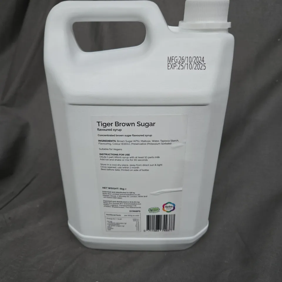 BOBA BOX TIGER BROWN SUGAR FLAVOURED SYRUP 5KG - COLLECTION ONLY