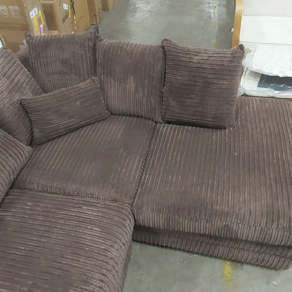 QUALITY DESIGNER CORDUROY CORNER SOFA