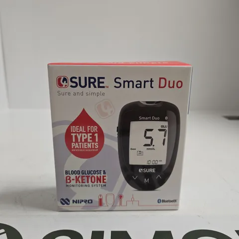 SURE SMART DUO BLOOD GLUCOSE & B-KETONE MONITORING SYSTEM – BOXED