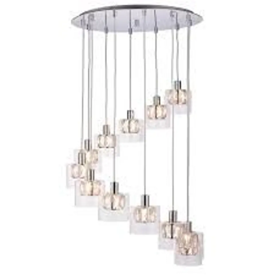 BOXED ENDON VERINA 12 LIGHT PENDANT CHROME PLATE