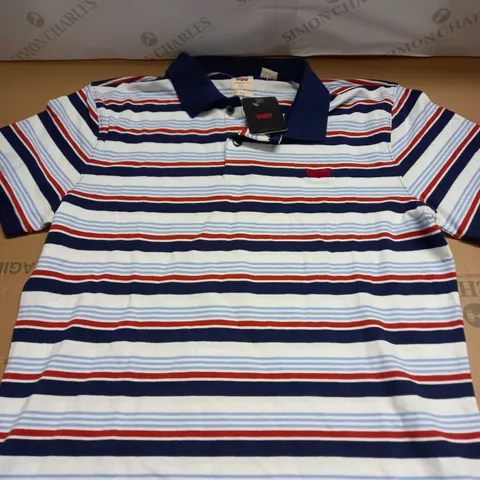 MENS LEVIS STRIP POLO SHIRT SIZE L