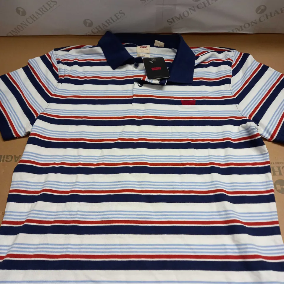 MENS LEVIS STRIP POLO SHIRT SIZE L