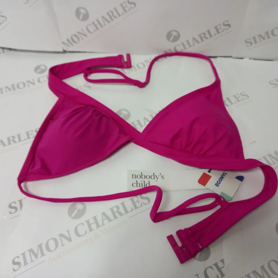 NOBODYS CHILD RIVER BIKINI TOP IN PINK - UK 12