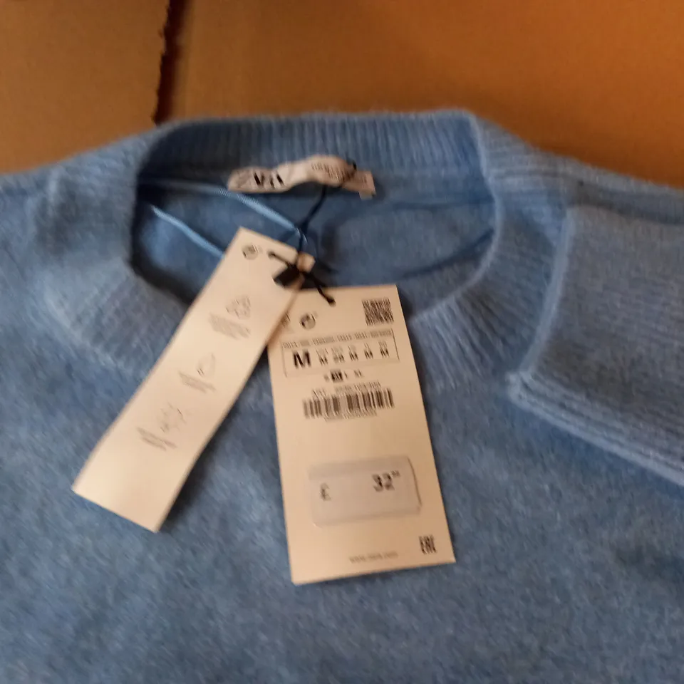 ZARA LIGHT BLUE KNIT JUMPER - EUR M