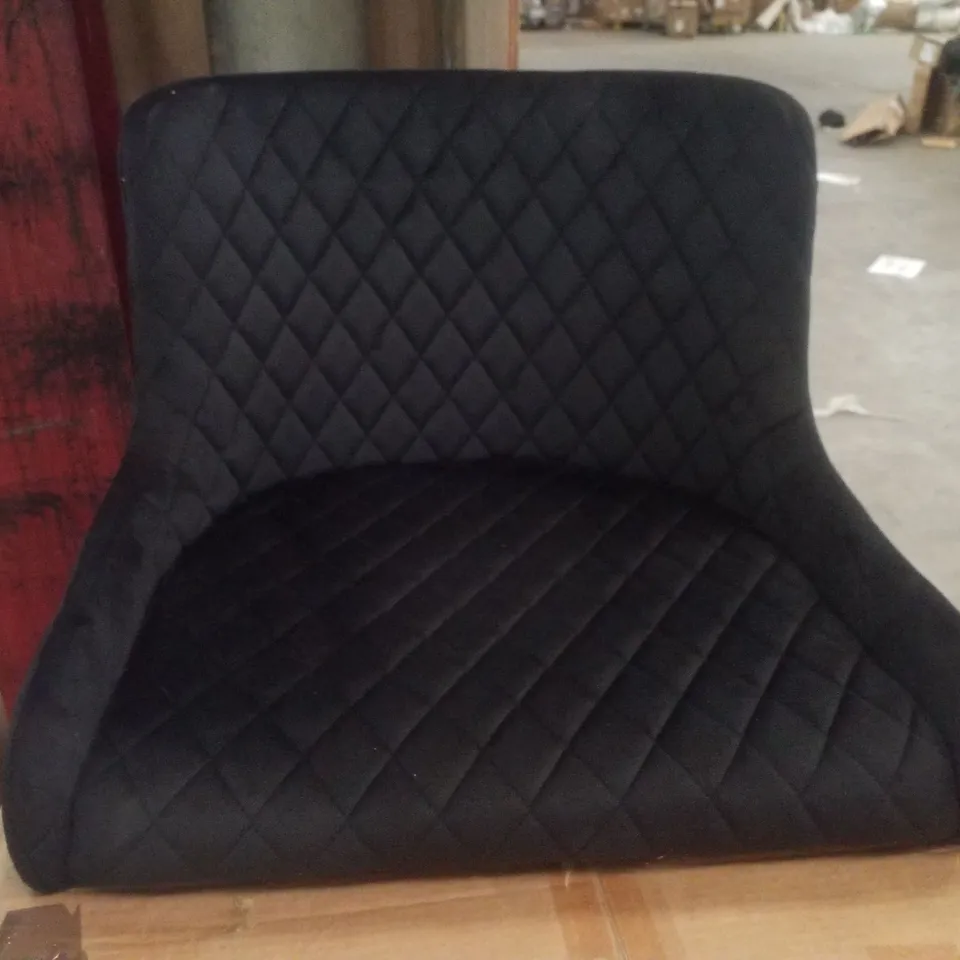 BOXED SET OF 2 BLACK VELVET BARSTOOLS 