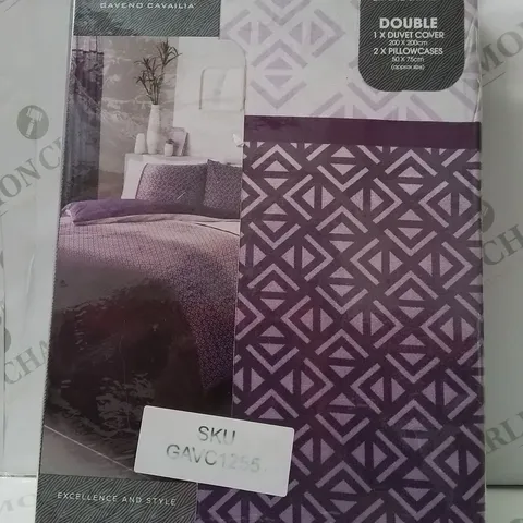BRAND NEW GAVENO CAVAILIA DOUBLE DUVET COVER SET -PURPLE- 