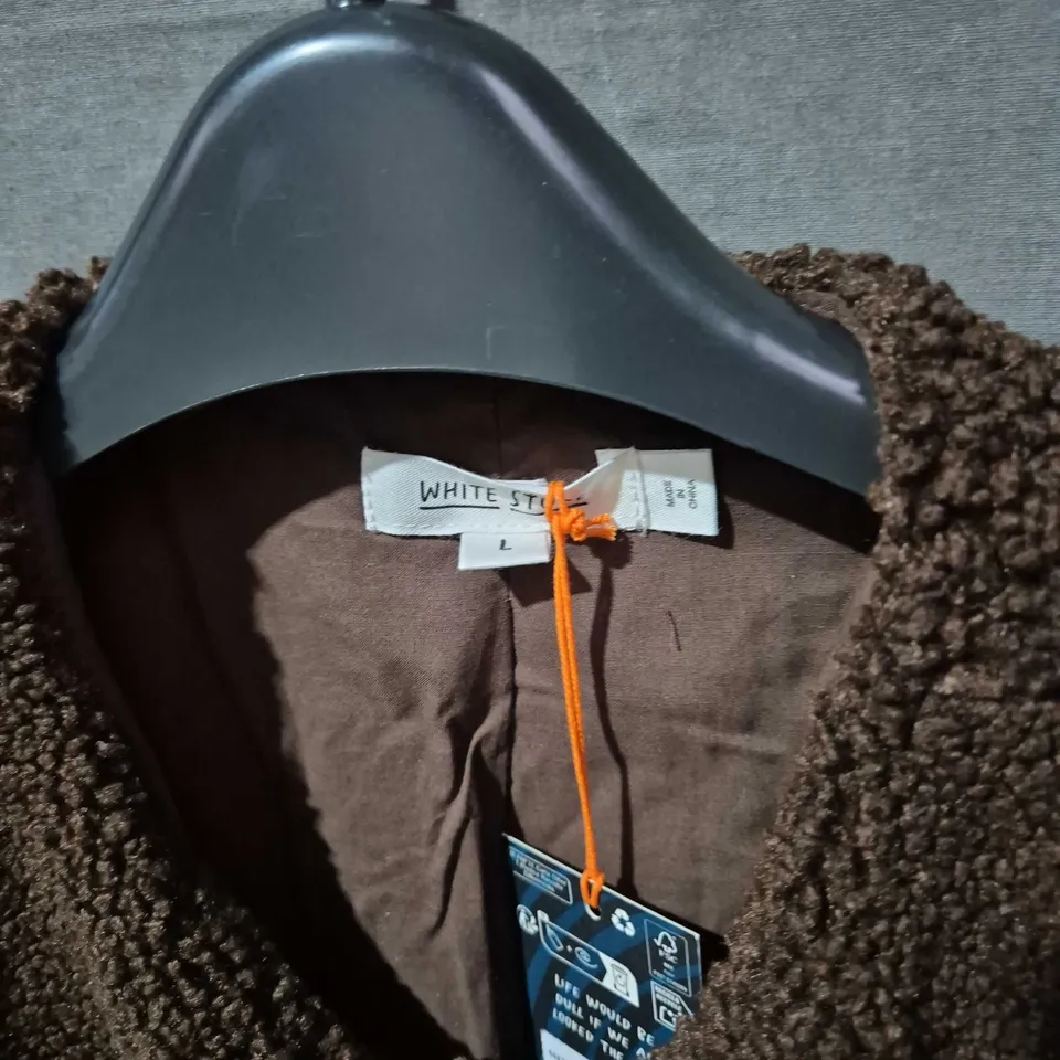 WHITE STUFF BROWN TEDDY FLEECE SLEEVELESS VEST – UK SIZE L