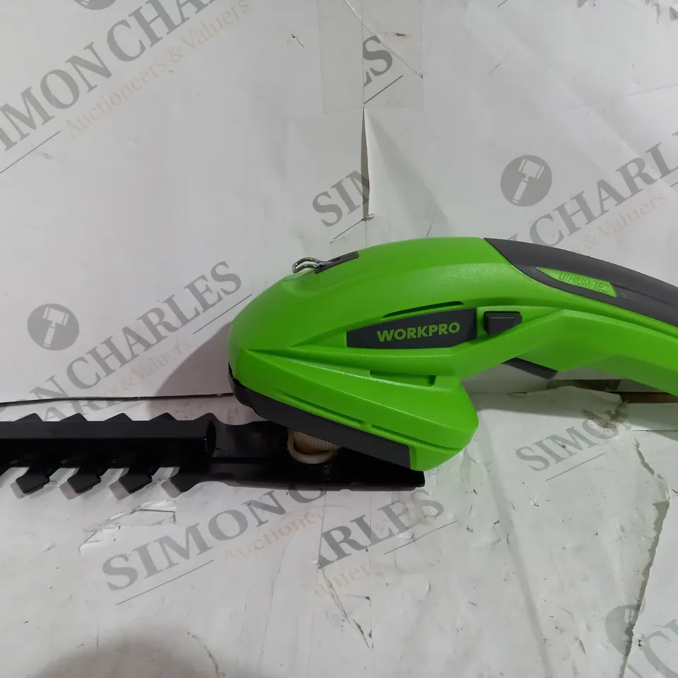 BOXED WORKPRO 7.2V 2 IN 1 CORDLESS SHEAR HEDGE TRIMMER