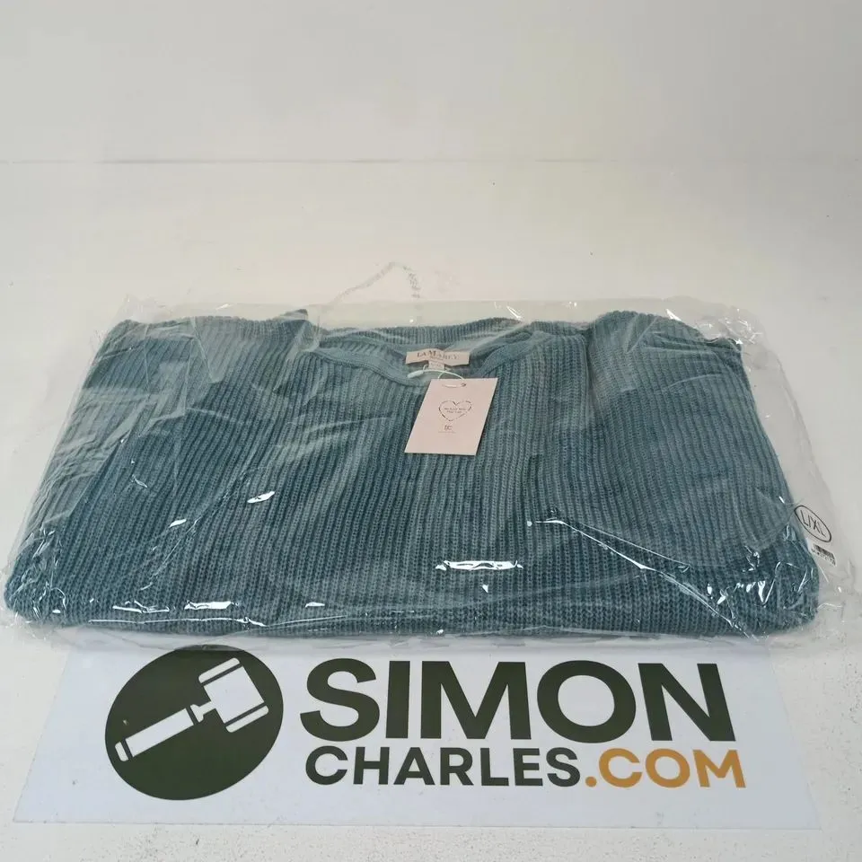 APPROXIMATELY 15 LA MAREY LONDON KNITWEAR SWEATERS – TEAL, UK SIZE L/XL