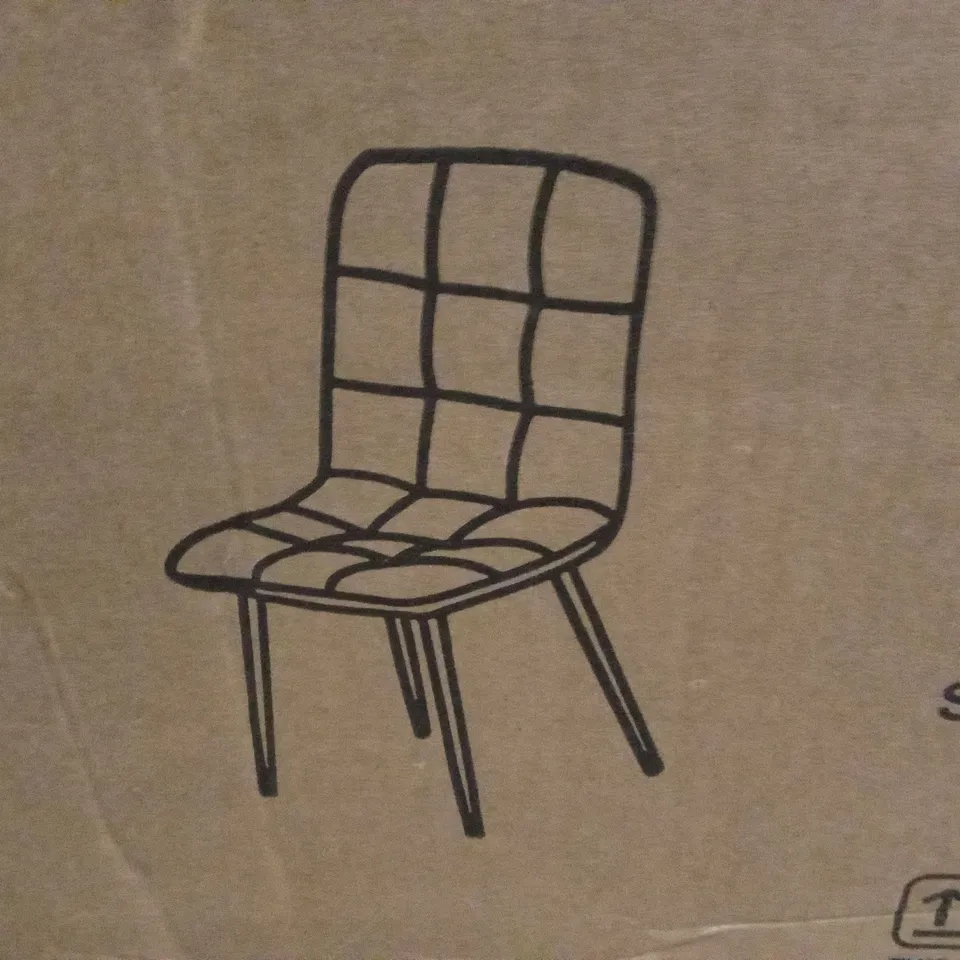 BOXED SET OF 2 KOSY KOALA ROCCO VELVET DINING CHAIRS - BLACK (1 BOX)