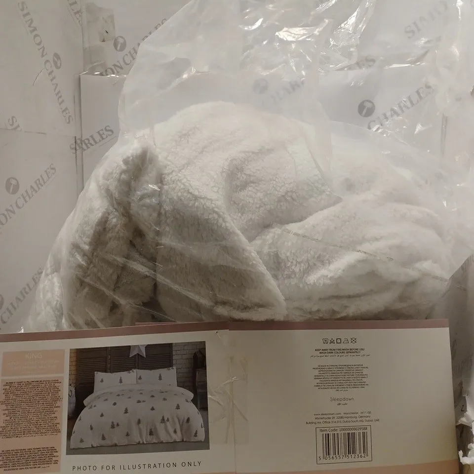 SLEEPDOWN JACQUARD TEDDY FLEECE DUVET SET - KING 