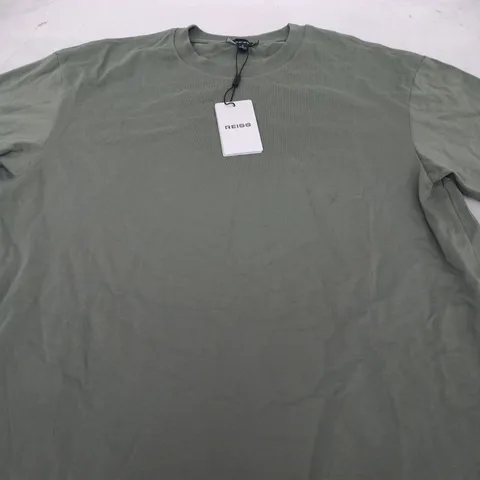 REISS TATE-SS OVERSIZED CREW NECK T-SHIRT – SAGE GREEN – UK SIZE S