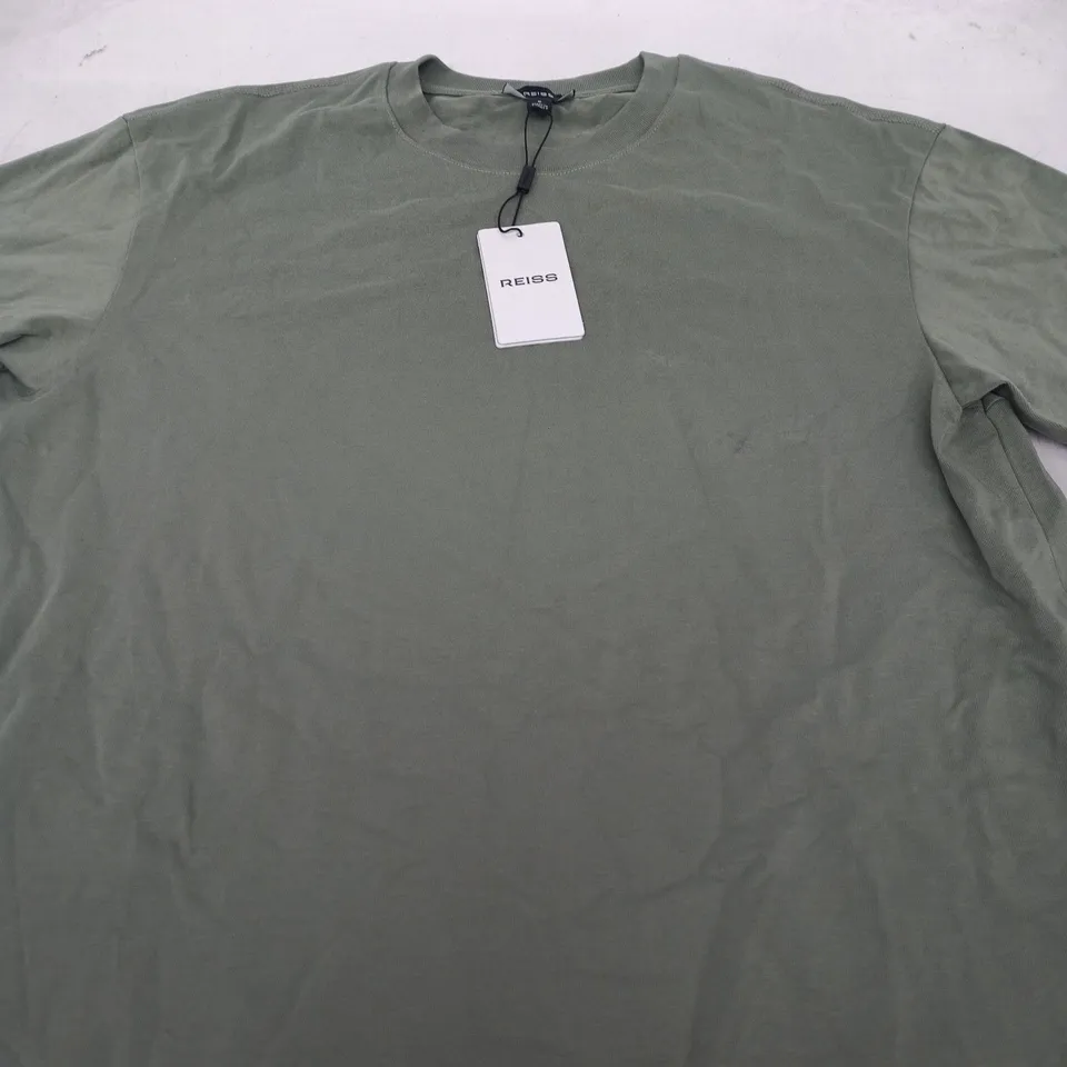 REISS TATE-SS OVERSIZED CREW NECK T-SHIRT – SAGE GREEN – UK SIZE S