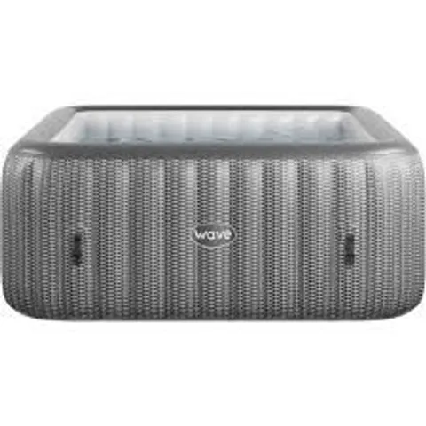 BOXED WAVE PACIFIC 6 PERSON GREY RATTAN INFLATABLE HOT TUB WITH INTEGRATED HEATER