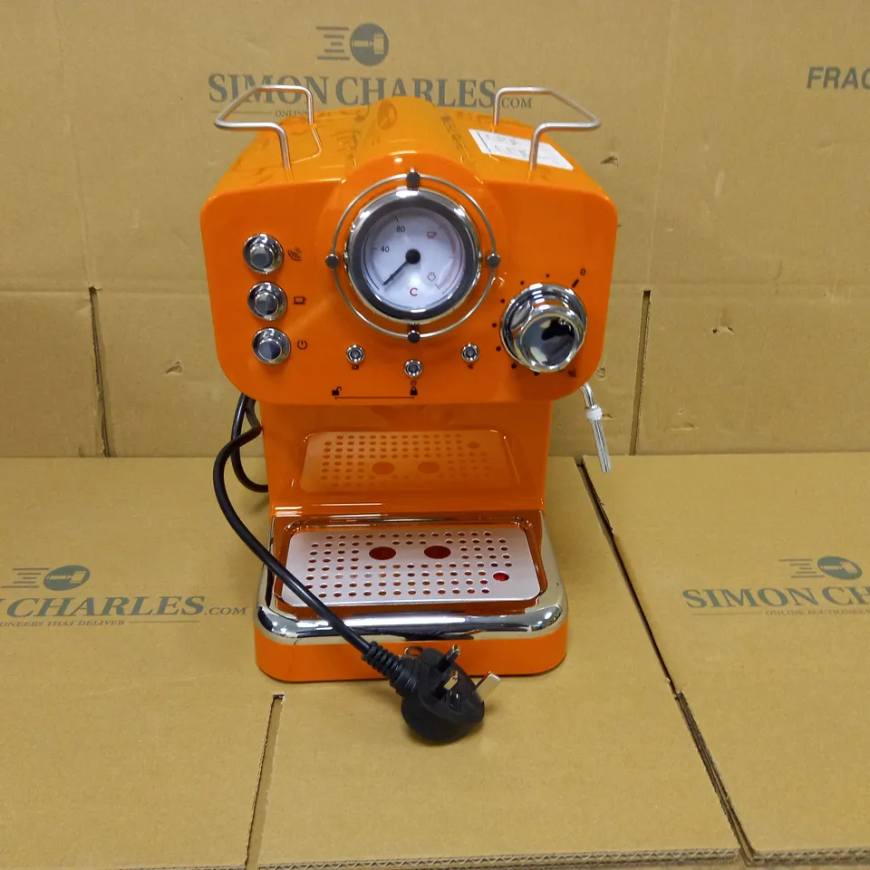SWAN RETRO PUMP ESPRESSO COFFEE MACHINE - ORANGE