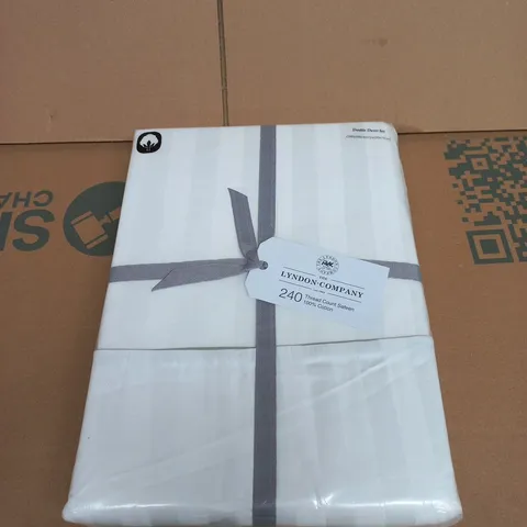 LYNDON COMPANY WHITE DUVET SET β 240 THREAD COUNT SATEEN 100% COTTON, DOUBLE
