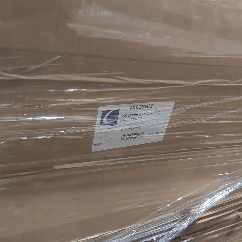 PALLET CONTAINING A LARGE QUANTITY OF ASSORTED BATHROOM FURNITURE PARTS INCLUDING: BASIN CARCASSES, WC CARCASSES ECT