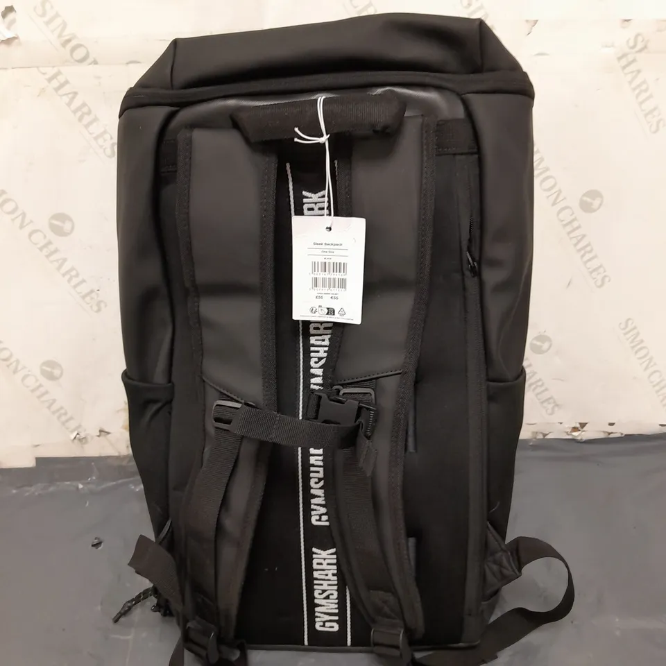 GYMSHARK BLACK SLEEK BACKPACK 