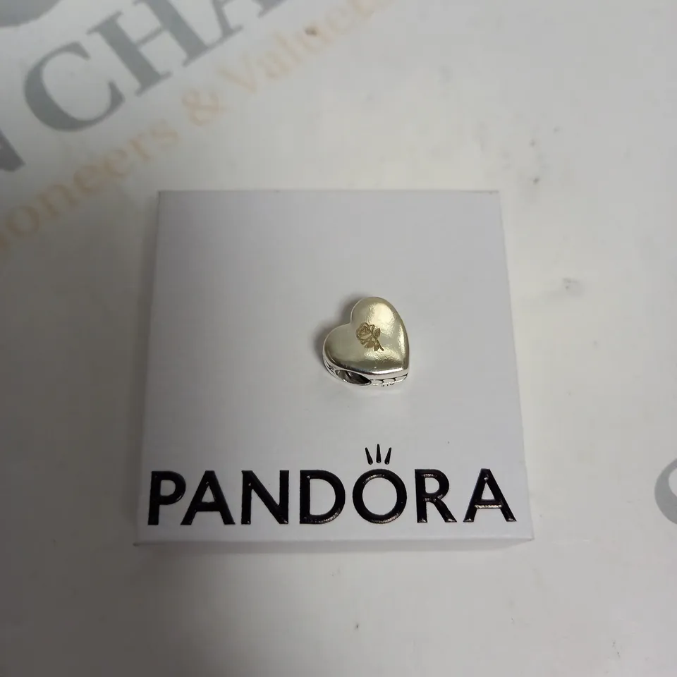 BOXED PANDORA PERSONALISED HEART CHARM 