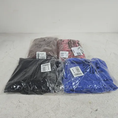 BOX OF APPROXIMATELY 22 ASSORTED CLOTHING ITEMS OF VARIOUS STYLES AND SIZES TO INCLUDE BLACK TROUSERS, CLAY BROWN ZIP UP TOP ETC