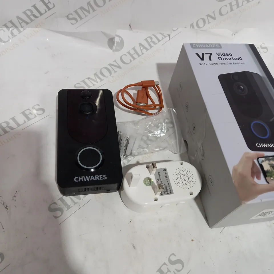 BOXED CHWARES V7 VIDEO DOORBELL WEATHER RESISTANT 
