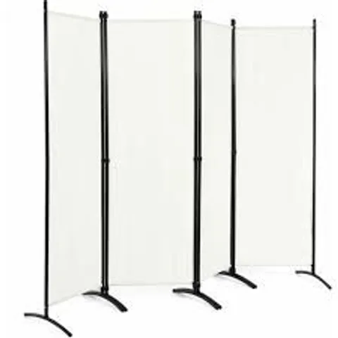 BOXED COSTWAY 4 PANEL FOLDING ROOM DIVIDER, FREESTANDING WALL PRIVACY SCREEN PROTECTOR WITH DETACHABLE CLOTH, HOME LIVING ROOM BEDROOM OFFICE PARAVENT PARTITION SEPARATOR (GREY)