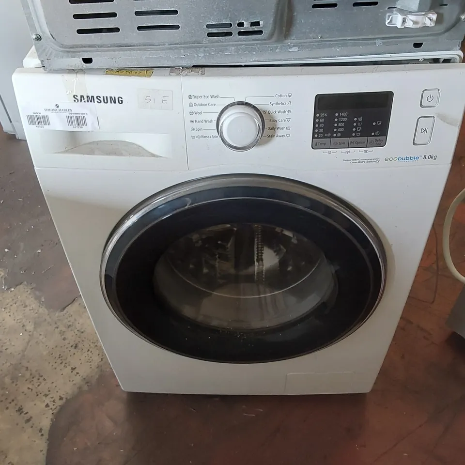 SAMSUNG 8KG ECOBUUBLE WASHING MACHINE - WHITE