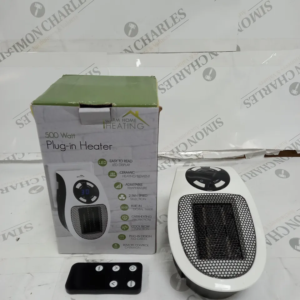 BOXED 500 WATT PLUG-IN HEATER