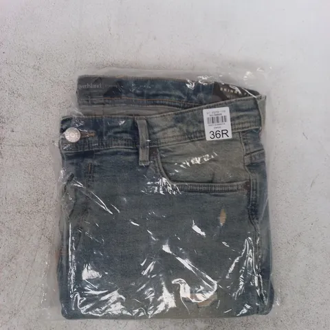 RIVER ISLAND SKINNY FIT DENIM JEANS IN ACID WASH BLUE SIZE 36R