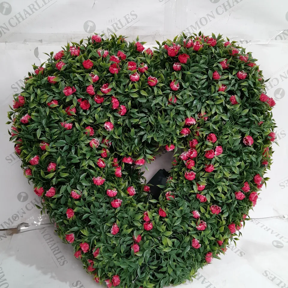 GARDEN REFLECTION DECORATIVE PRE LIT HEART WREATH