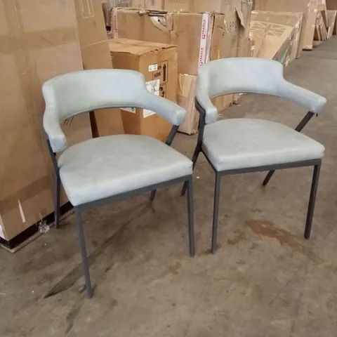 SET OF 2 FREYA PU LEATHER DINING CHAIRS