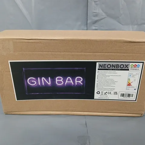 BOXED NEONBOX GIN BAR SIGN
