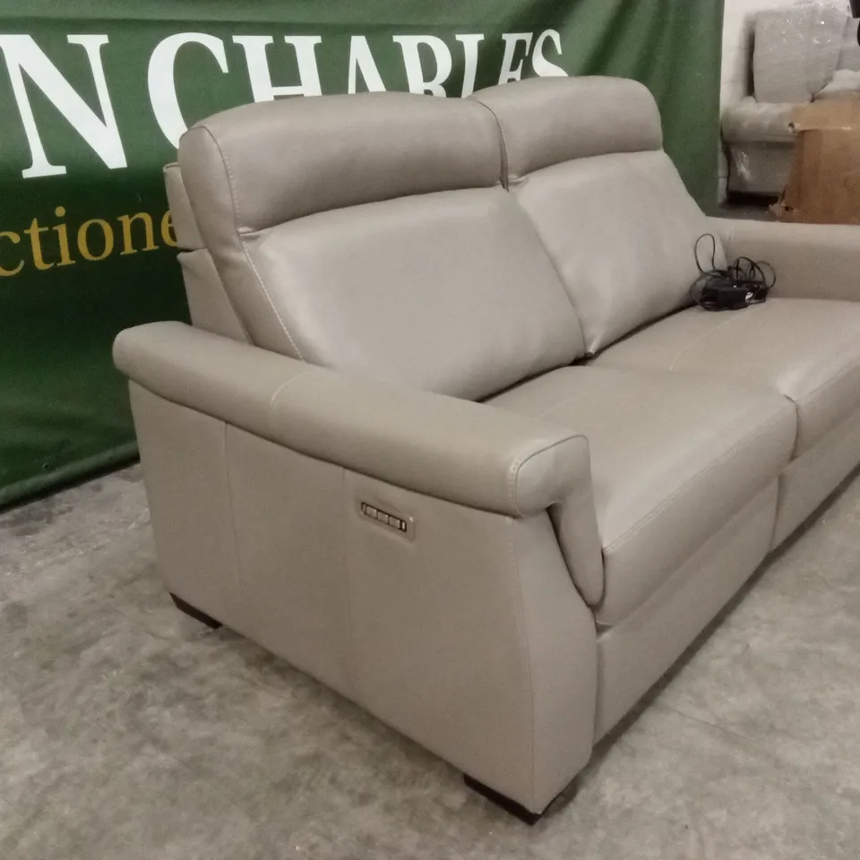 QUALITY DESIGNER ITALIAN MADE ADRIANO 3 SEATER LUMBAR AND ELECTRIC RECLINER LEATHER SOFA